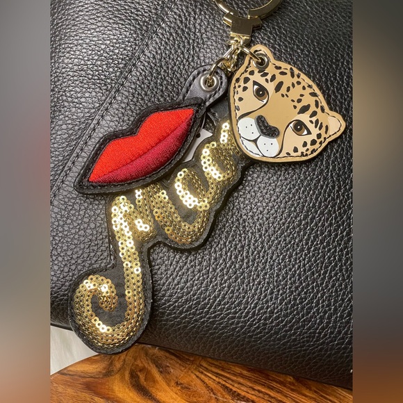KATE SPADE Bag Charm Sequin Big Kitty Lips MEOW 🐾 - Picture 6 of 6